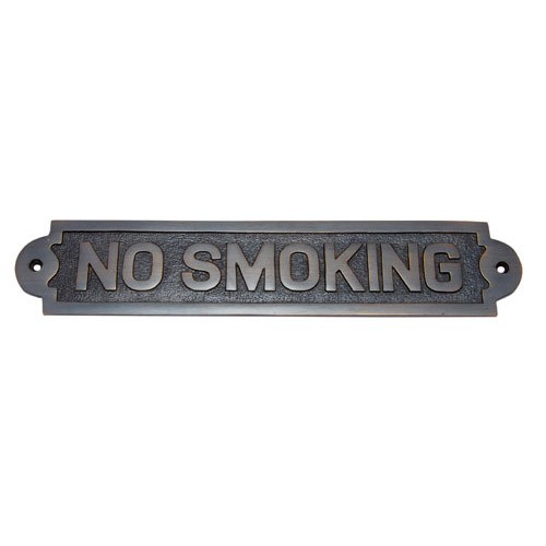 Large No Smoking Brass Door Sign 